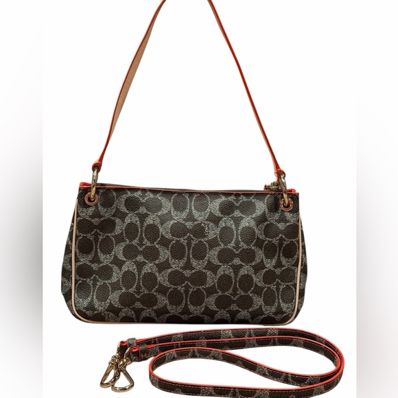 Coach Charley Crossbody Signature Canvas Light Gold Saddle - Picture 3 of 16